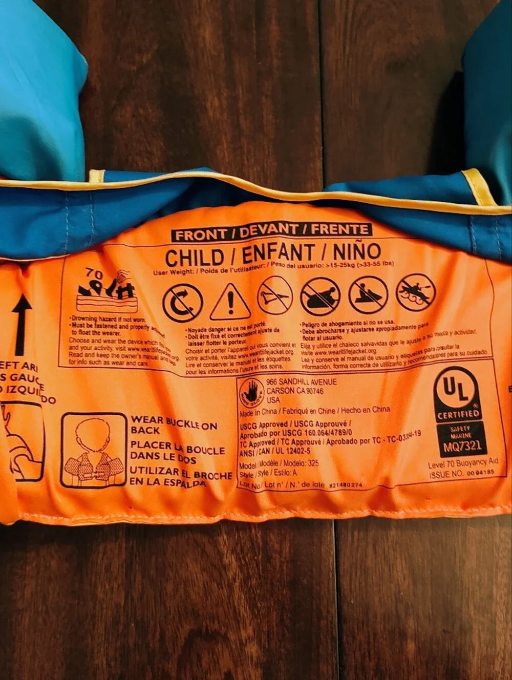 Blue Shark Kids Swim Bib with Arm Floaties